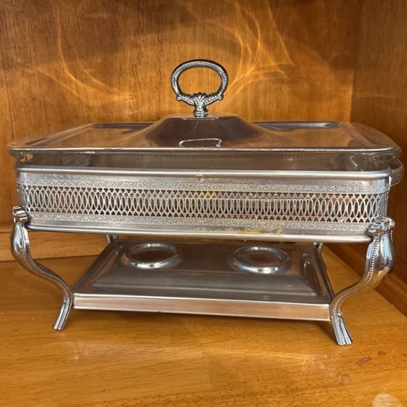 Pyrex Silver Rectangular Chafing Dish